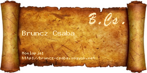 Bruncz Csaba névjegykártya